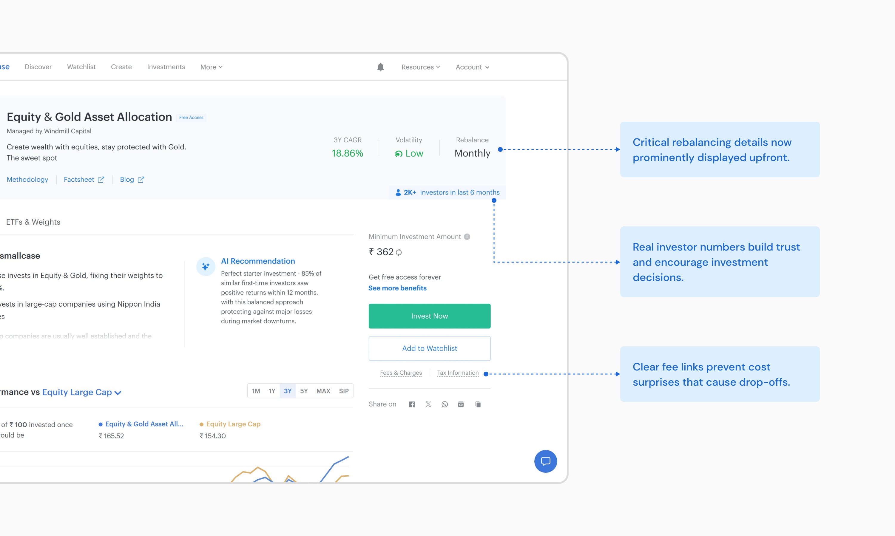 Second set of key improvements to the detail page