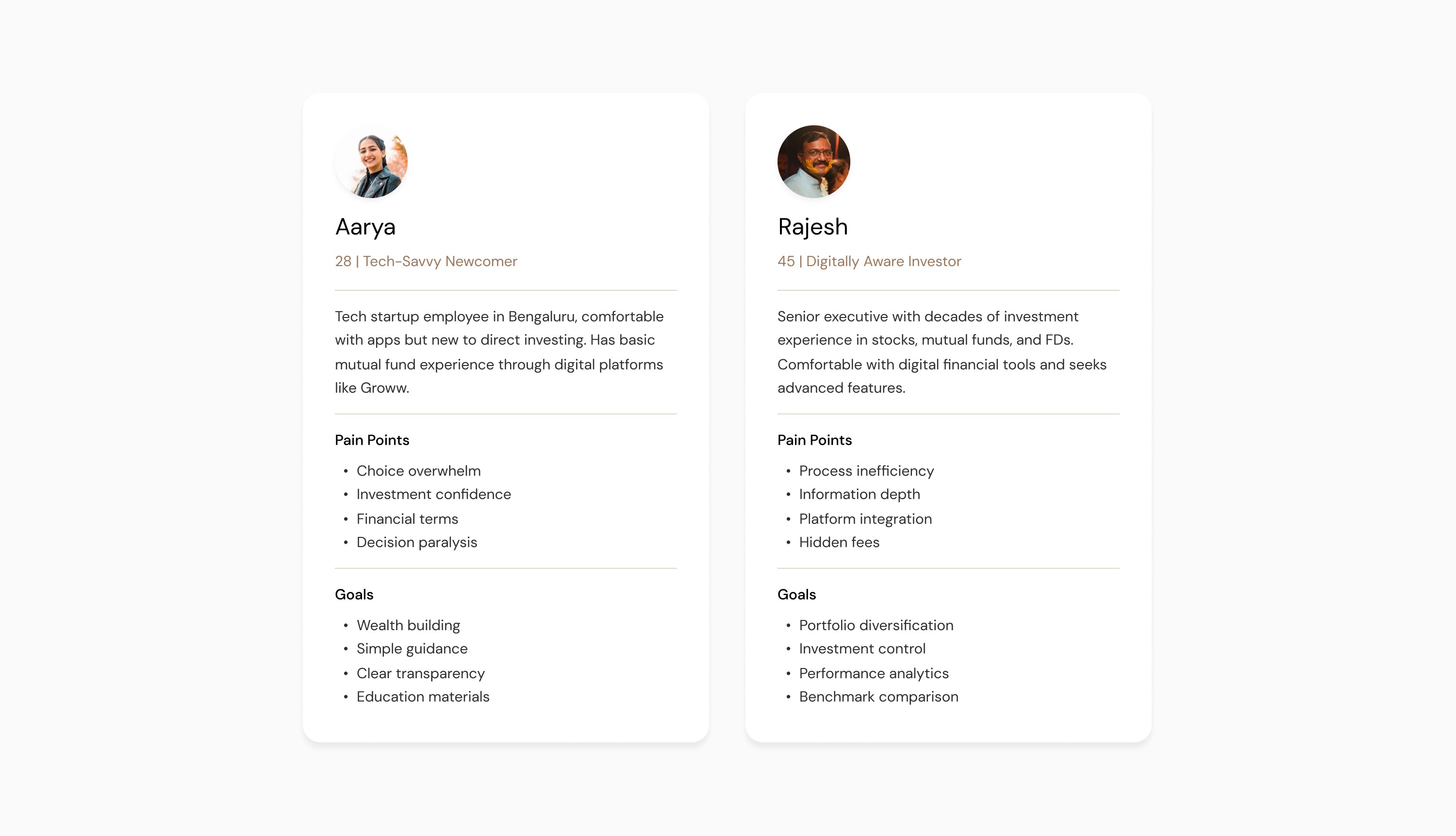 Two investor personas
